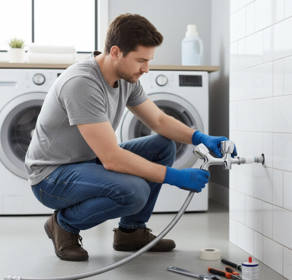 Llave de Corte Doble para Lavadora/Lavavajillas 1/2" (Entrada) x 3/4" (Salidas) ¿Necesitas conectar tu lavadora y lavavajillas a una sola toma de agua? ¡Esta es la solución perfecta! Nuestra Llave Doble permite gestionar el suministro de agua para dos aparatos con la máxima seguridad y eficiencia. Diseño compacto, doble función y cero fugas.