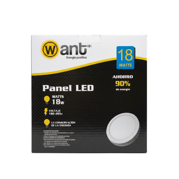 Panel eco sobrepuesto 18W redondo 5700k Want