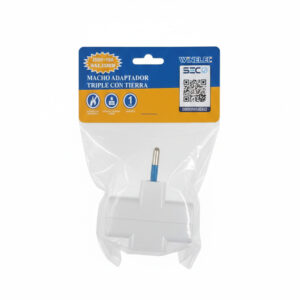 Adaptador Triple 10Amp Enchufe Triple con Tierra Winelec Potencia y Seguridad Optimiza tus conexiones eléctricas con el Macho Adaptador Triple con Tierra de Winelec, la solución ideal para expandir tus puntos de energía de forma segura y eficiente. Este adaptador está diseñado para soportar las exigencias del hogar y la oficina moderna, permitiendo conectar hasta tres dispositivos simultáneamente en un solo punto de red.