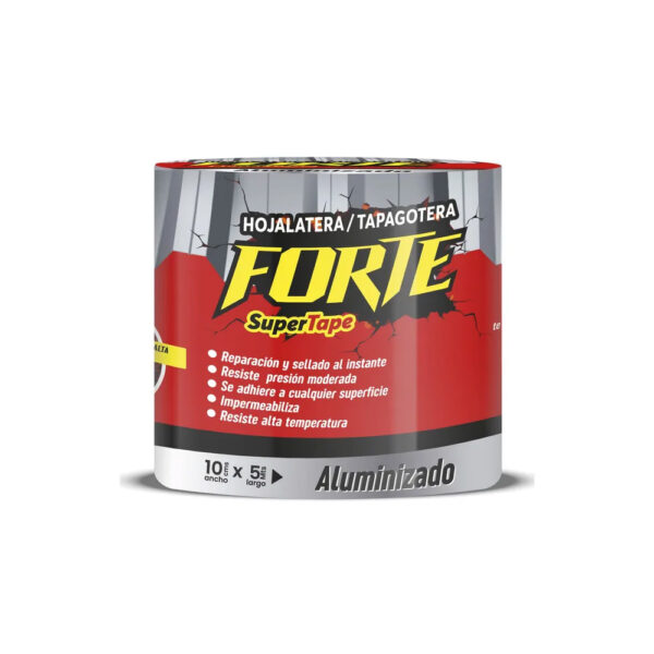 Cinta tapagotera aluminizada Forte SuperTape para reparación de techos - SupplyMax Maipú.