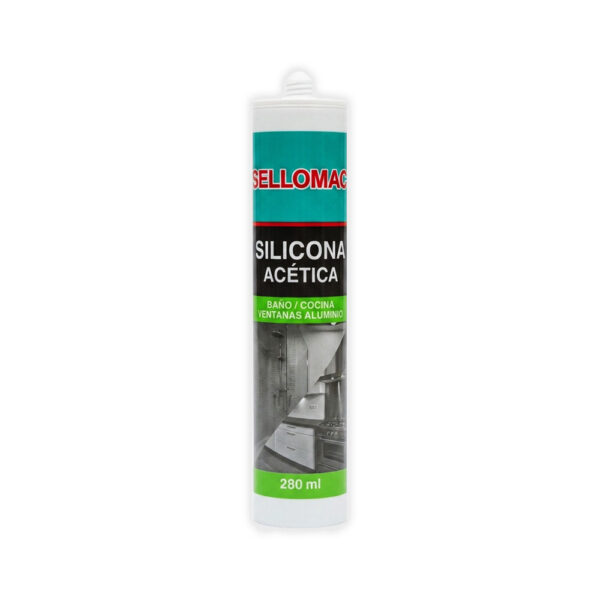Silicona Acética Sellomac 280 ml – Sellador Multiuso para Baño, Cocina y Aluminio